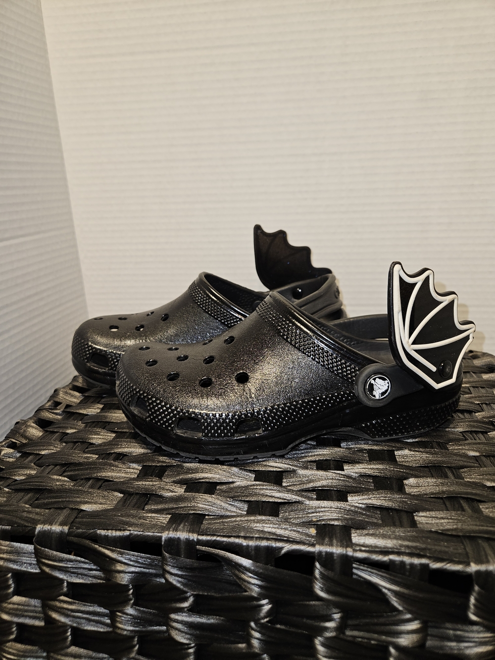 CROCS Kids Black Dragon Wing Clogs Size J2